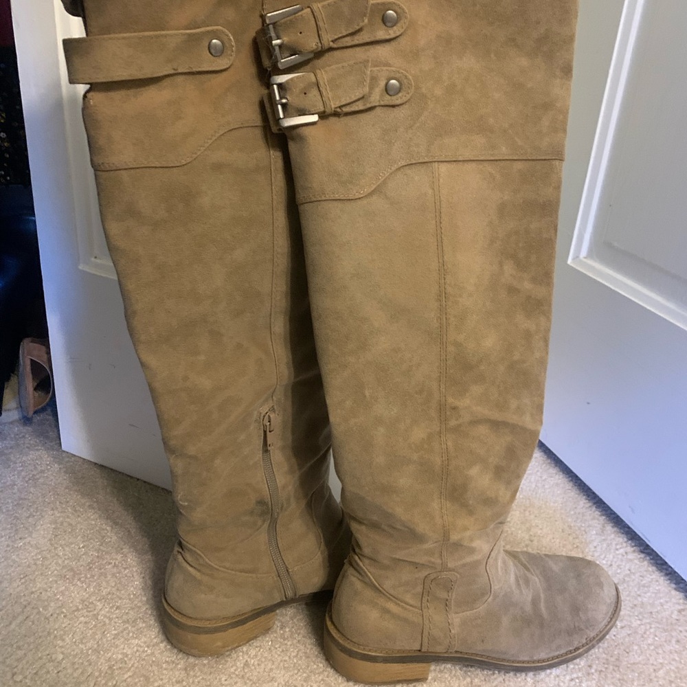 Knee high tan boots